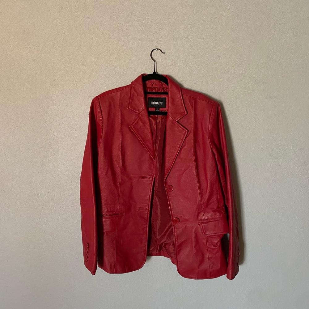 Red Leather Blazer